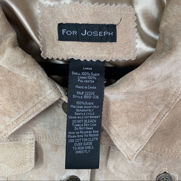 For Joseph Suede Button Up Tan Blazer Jacket Size L - Picture 4 of 7